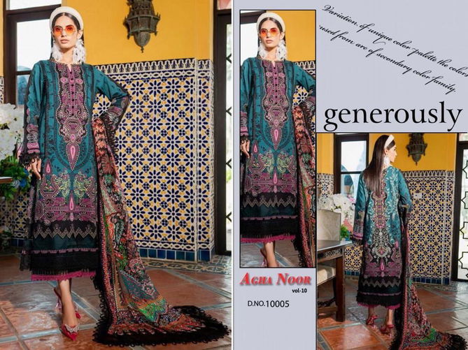 Agha Noor Vol 10 Karachi Cotton Dress Material Wholesale Market In Surat With Price
